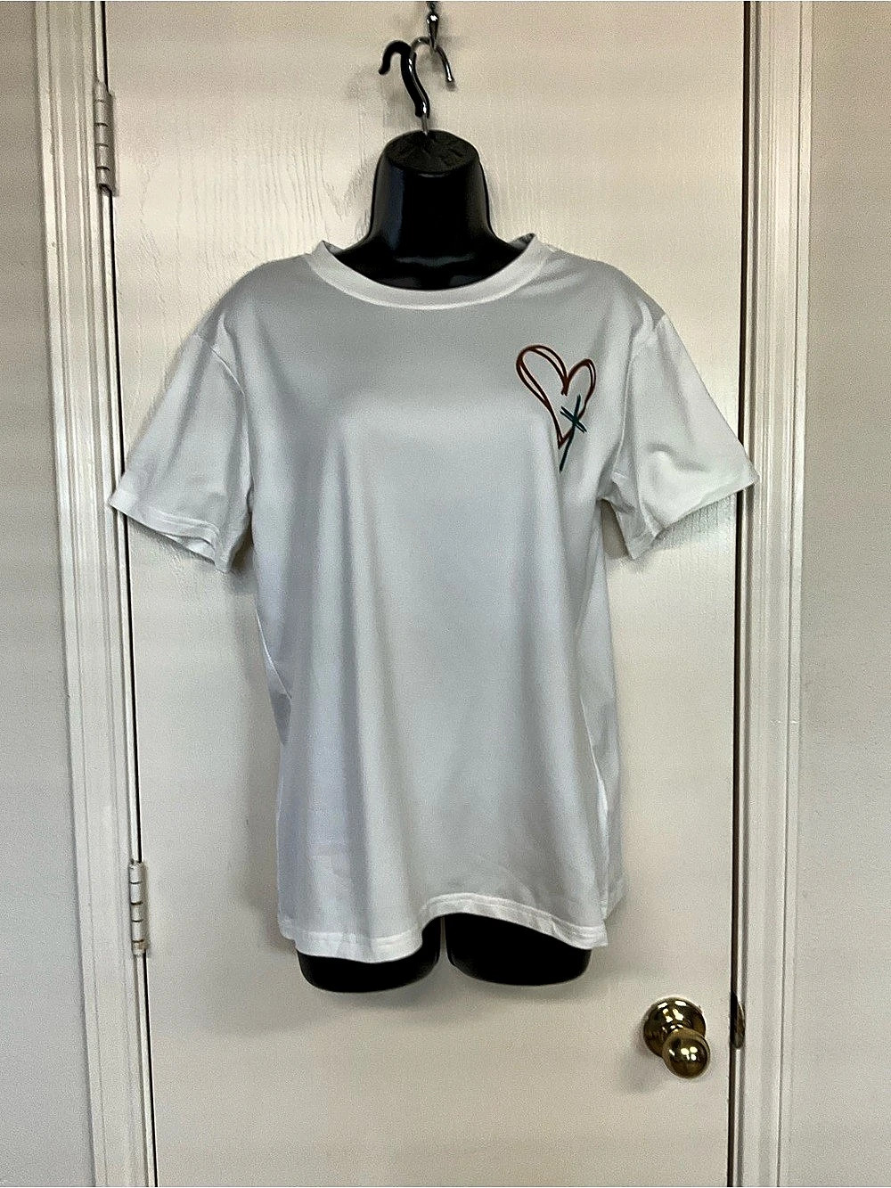 SHEIN Jesus Has My Back Print T Shirt Graphic Tee White Medium